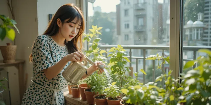 텃밭 가꾸기 &amp; 실내 식물 키우기 팁 실천하는 모습