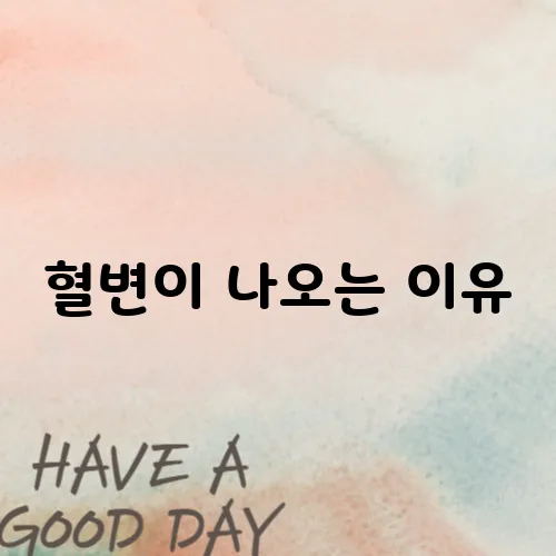혈변이 나오는 이유