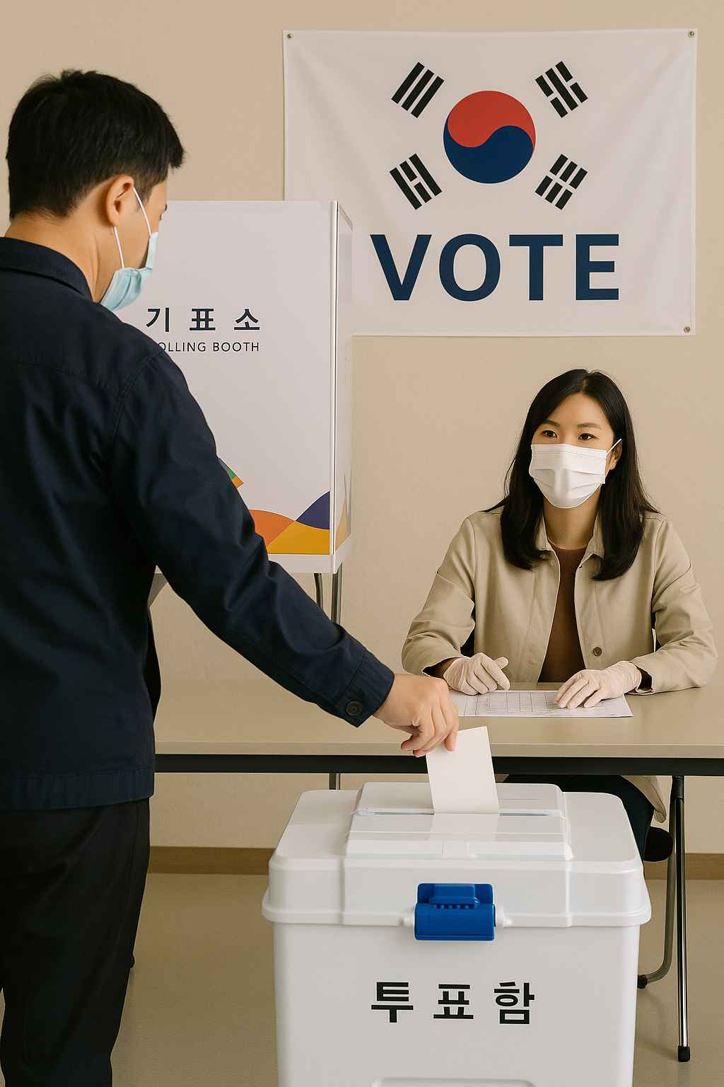 선거하는 모습