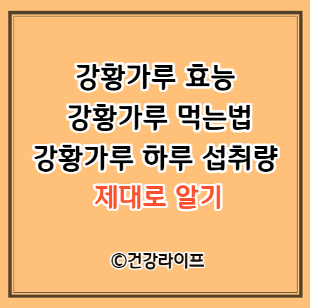강황가루 효능, 강황가루 먹는법, 강황가루 하루 섭취량
