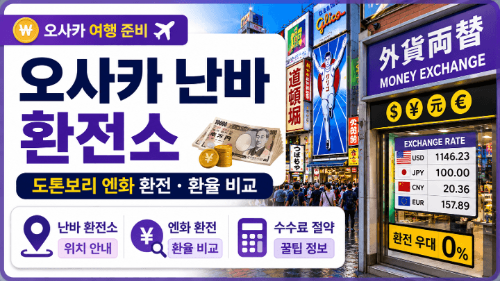 오사카-난바-환전소-도톤보리-엔화-환전-환율-비교