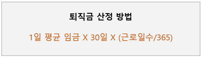 퇴직금 산정 방법