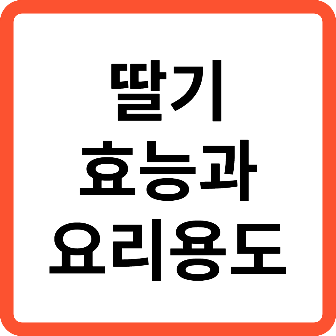 딸기 효능과 요리 용도