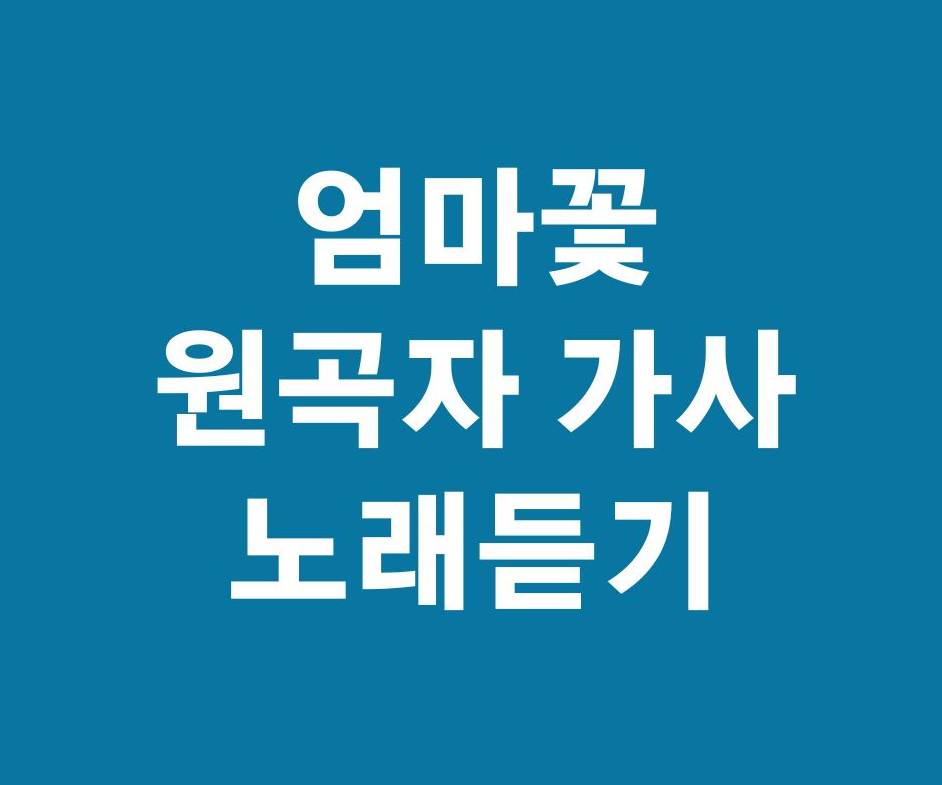 엄마꽃 원곡자 가사 노래듣기1