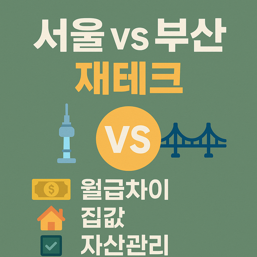 서울 vs 부산 재테크 (월급차이, 집값, 자산관리) 연관 이미지