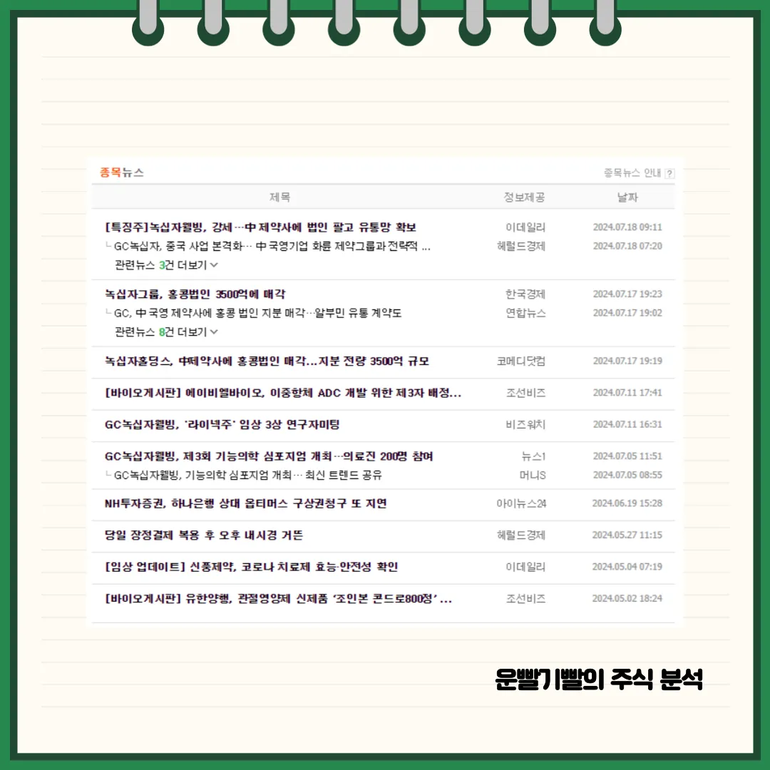 녹십자웰빙 뉴스