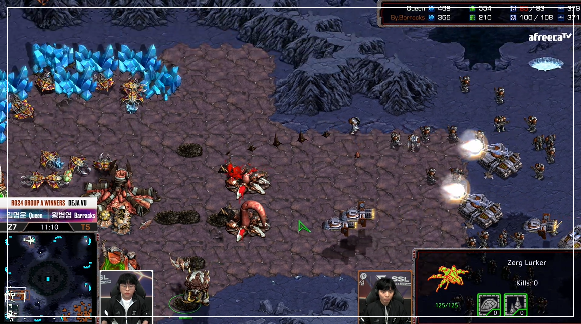 SSL 24강 A조 승자전 앞마당 공격