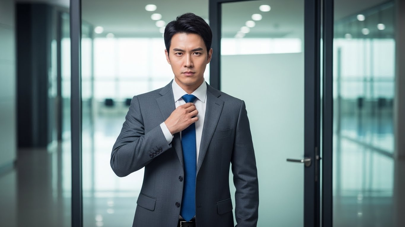 성공적인 연봉 협상을 위해 사장실로 들어가기 전 마음을 다잡는 한국 직장인