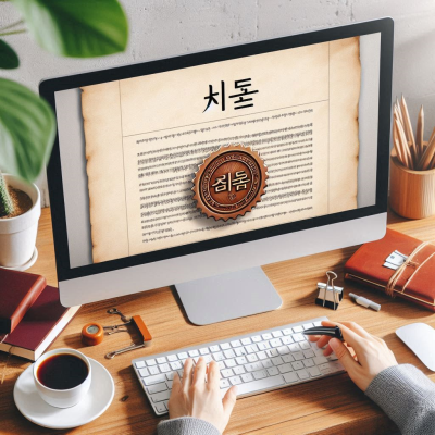 화면 속 &lsquo;시돌&rsquo; 문서에 도장 찍는 과정