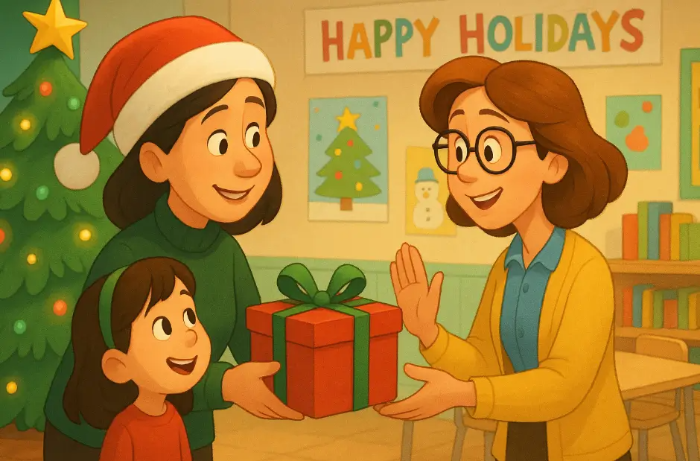 학부모 유치원 선생님께 선물 인사