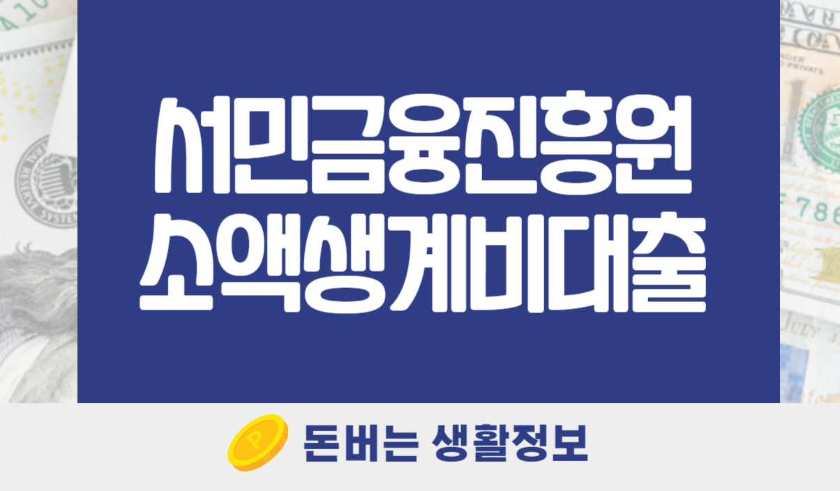 서민금융진흥원 소액생계비대출