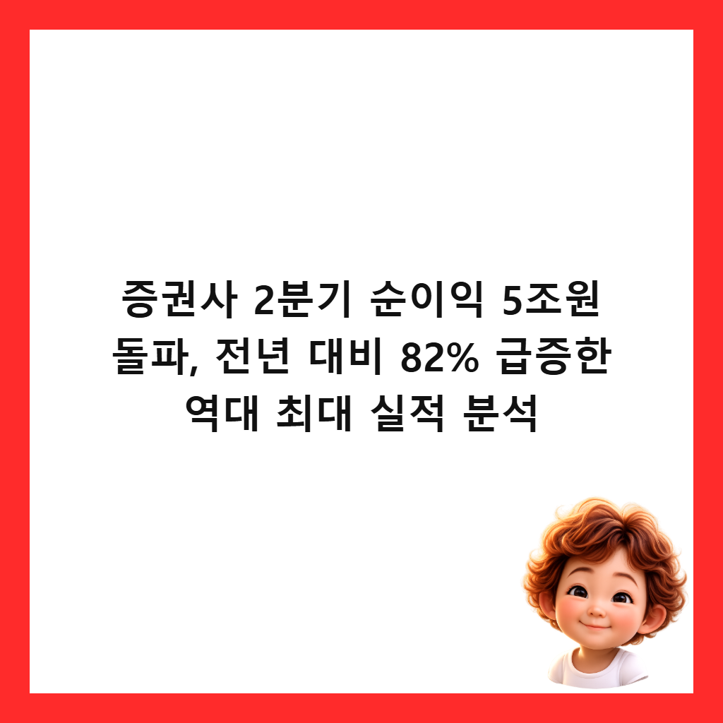 μ¦κΆμ¬ 2λΆκΈ° μμ΄μ΅ 5μ‘°μ λν, μ λ
λλΉ 82% κΈμ¦ν μλ μ΅λ μ€μ λΆμ μΈλ€μΌ