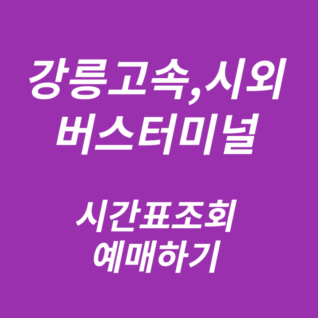 강릉고속,시외버스터미널 시간표조회, 예매