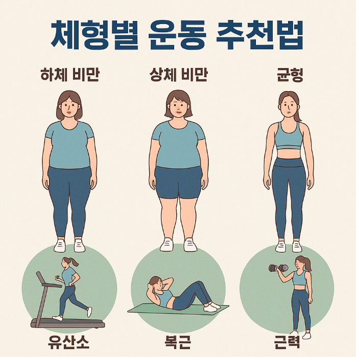 체형별 운동 추천법(하체비만, 상체비만, 균형)