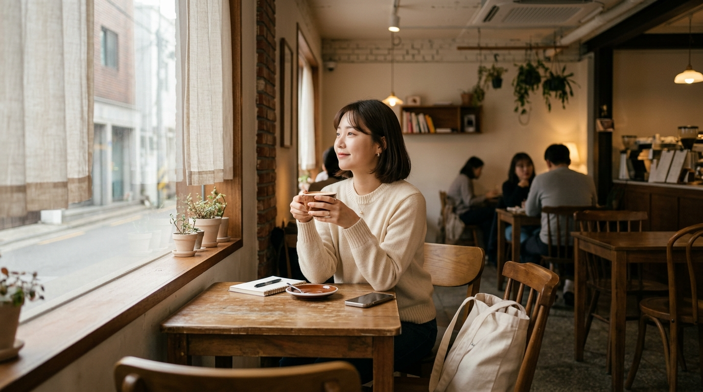 작은 카페는 혼자 있기 편안한 경우도 많습니다
