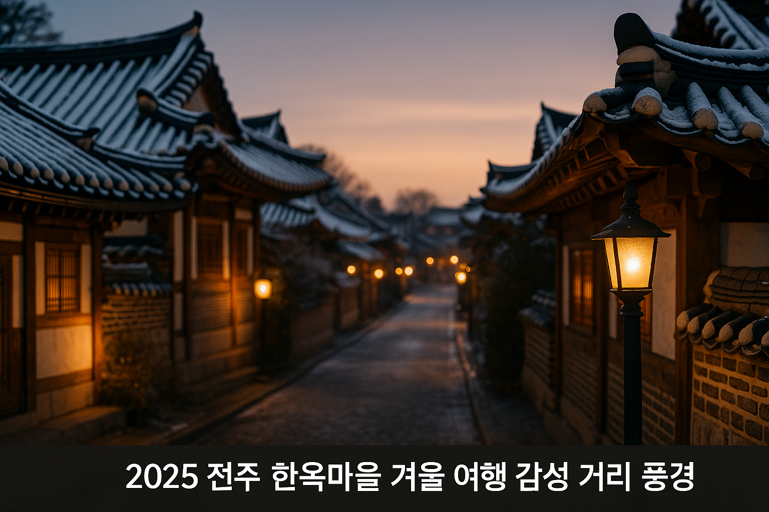 전주 한옥 마을 겨울 이미지