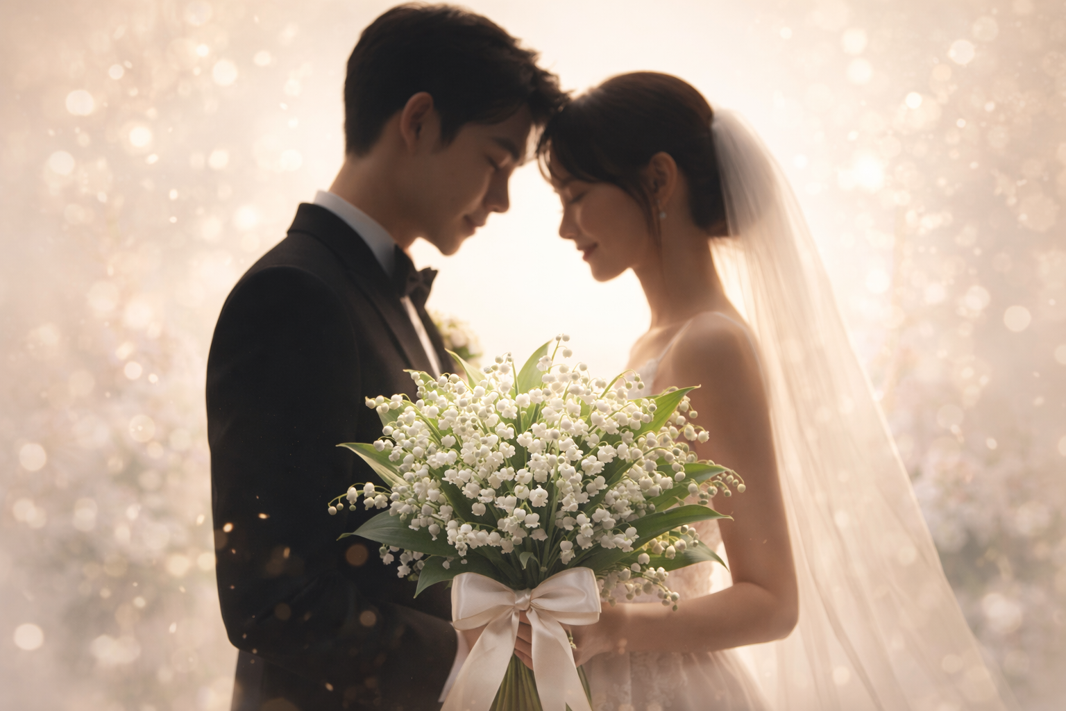 김우빈 신민아 결혼 웨딩 은방울 부케