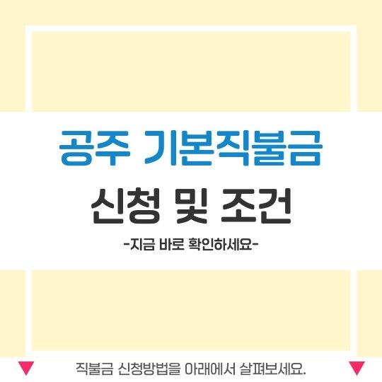 공주 공익직불금 신청 방법