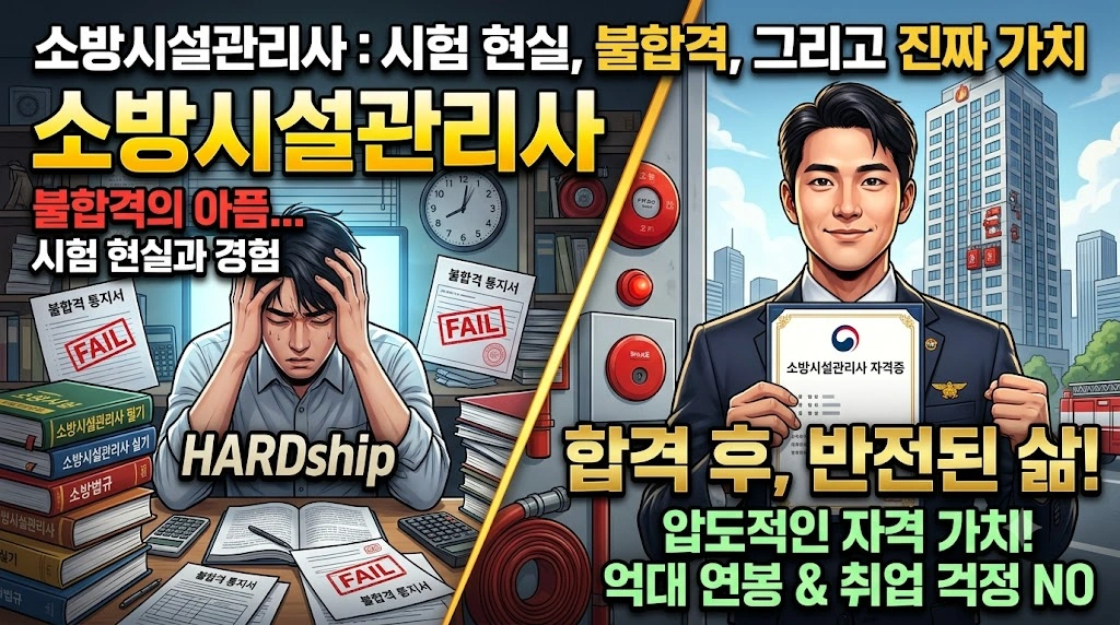 소방시설관리사 (시험 현실, 불합격 경험, 자격 가치)