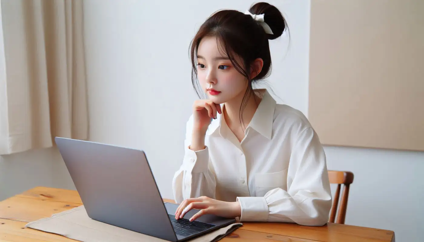 파인코인-상장시기를-알아보고-가상자산-관리하는-여성의-모습