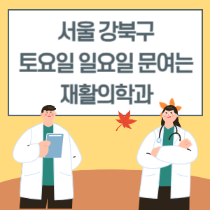 서울 강북구 토요일 일요일 재활의학과 진료 병원 리스트