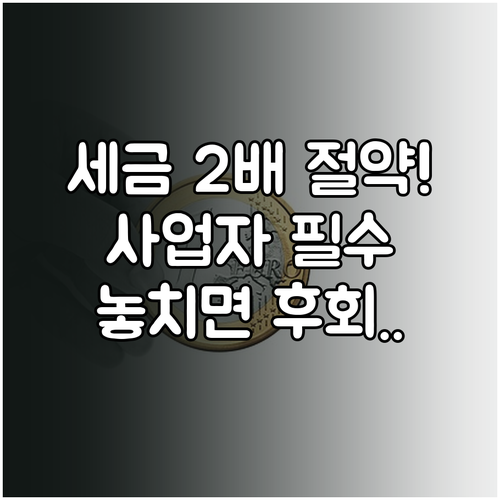 부가세 종합소득세 이중 혜택 사업용 ..