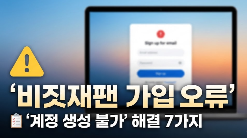 비짓재팬(Visit Japan Web) 회원가입 안됨 해결: &lsquo;계정 생성 불가&rsquo; 뜰 때 7가지 체크(인증코드 후 마지막 확인 오류)