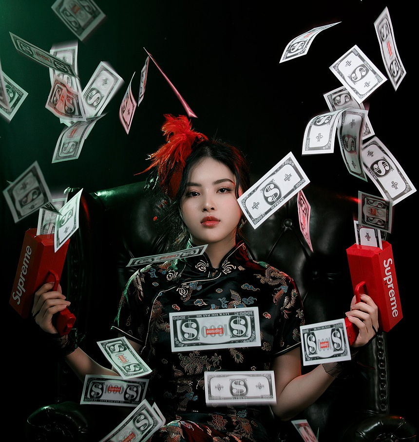 돈 많은 젊은 여자 이미지