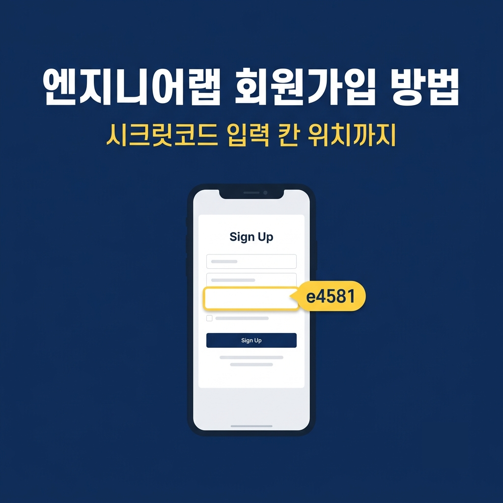 엔지니어랩 회원가입 방법과 시크릿코드 입력 위치 썸네일