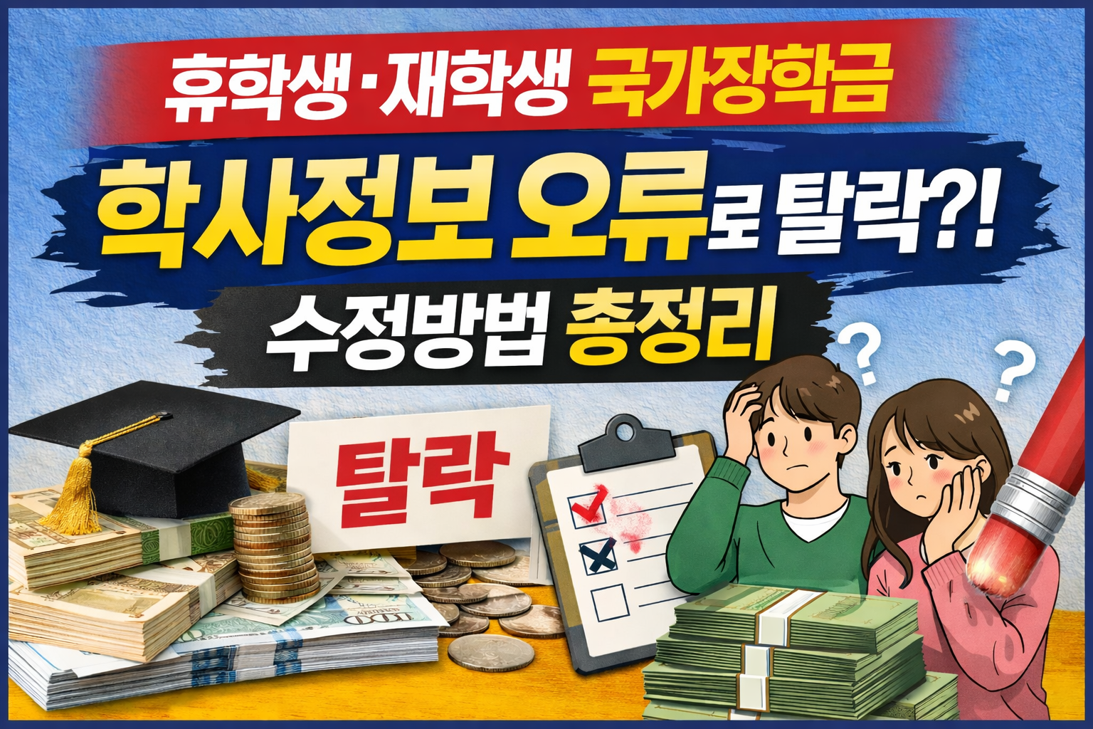 휴학생·재학생 국가장학금, 학사정보 오류로 탈락 수정방법