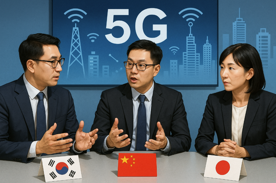 아시아 5G 트윈 기술 선도국은? 한국 중국 일본