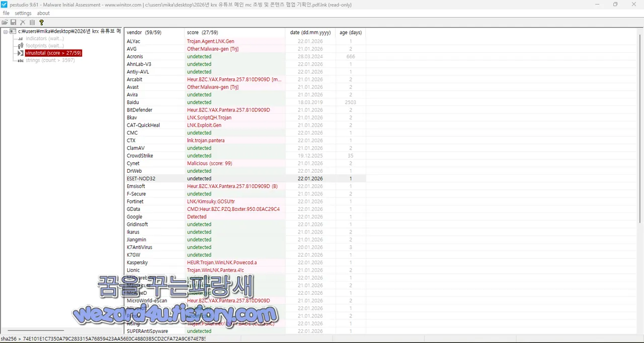 Pestudio로 본 결과