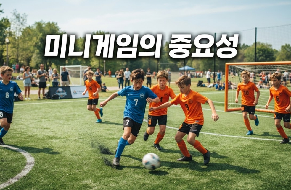 유소년 선수들이 미니경기를 하고있다