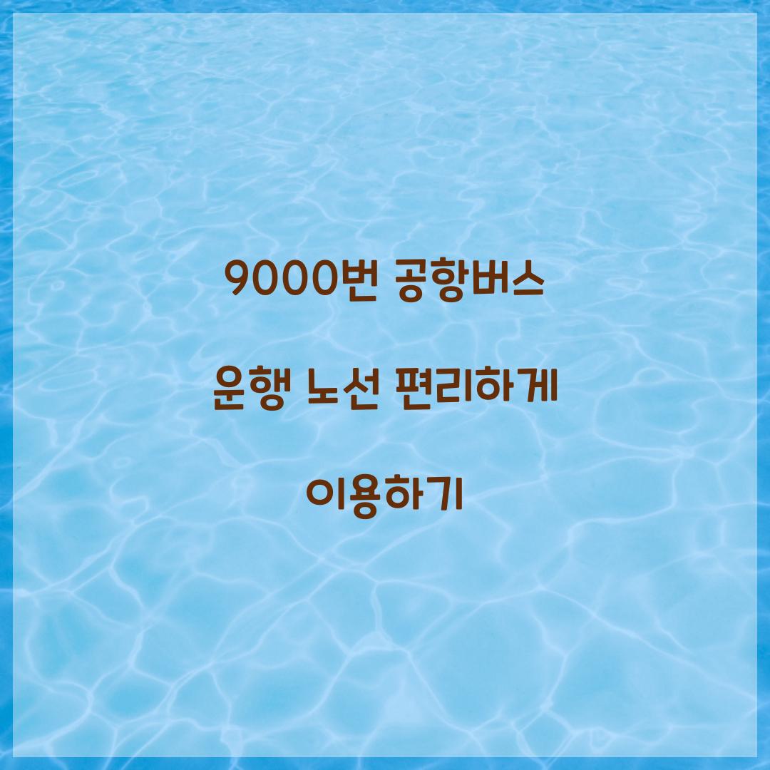 9000번 공항버스 운행 노선