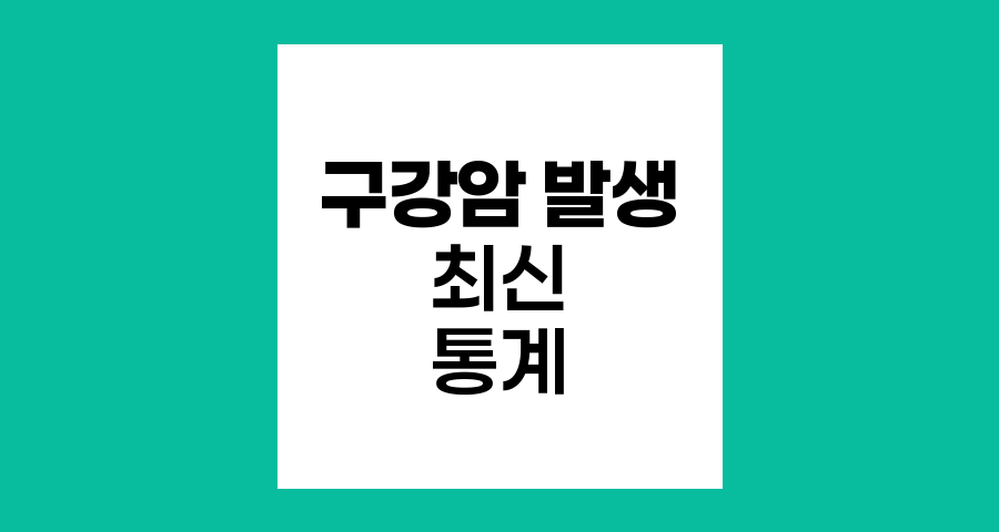 구강암 발생 현황과 최신 통계