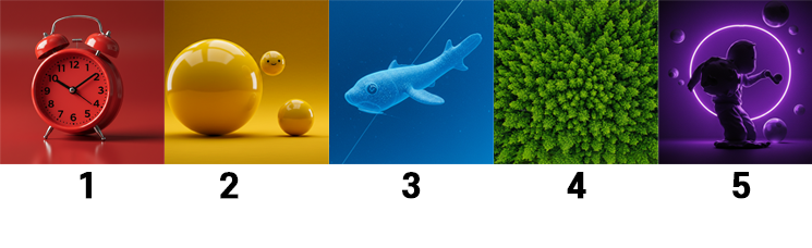 빨강, 노랑, 파랑, 초록, 보라 이미지