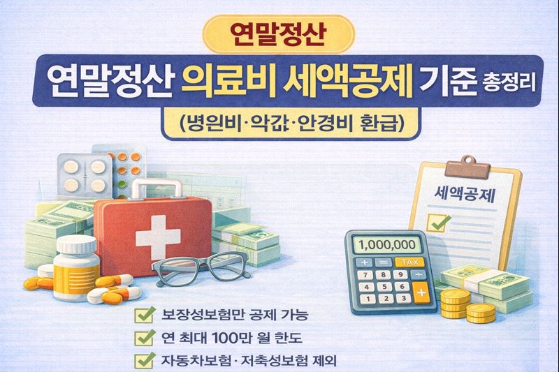 연말정산 의료비 세액공제 기준 총정리 (병원비·약값·안경비 환급)