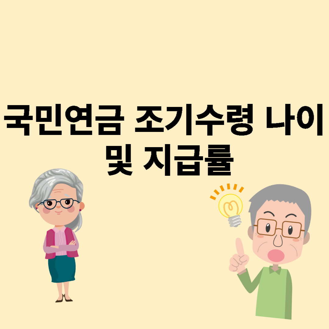 국민연금 조기수령나이 및 지급률