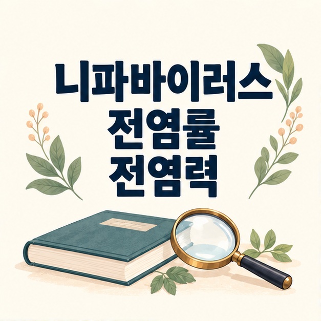 니파바이러스 전염률 전염력 제목과 정보를 확인하는 책 및 돋보기