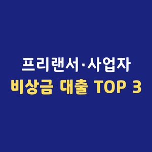 프리랜서 개인사업자 모바일 비상금 대출
