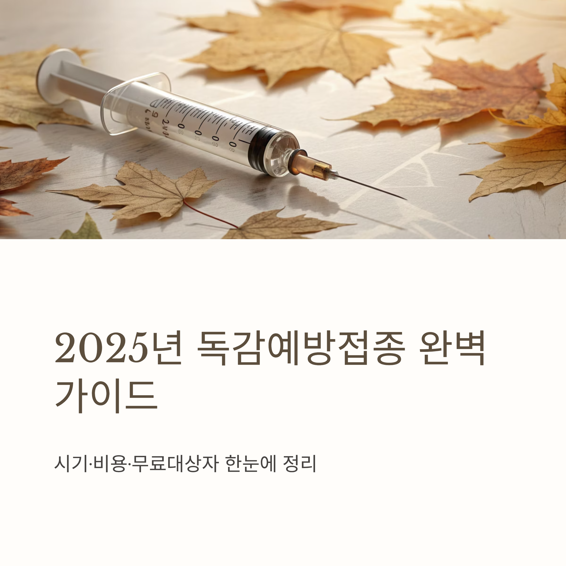 2025년 독감예방접종시기 &middot; 비용 &middot; 무료대상자 총정리 ❘ 미리 알면 건강 지키는 꿀팁