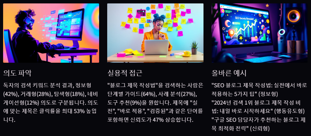 검색 의도에 맞는 제목 검색