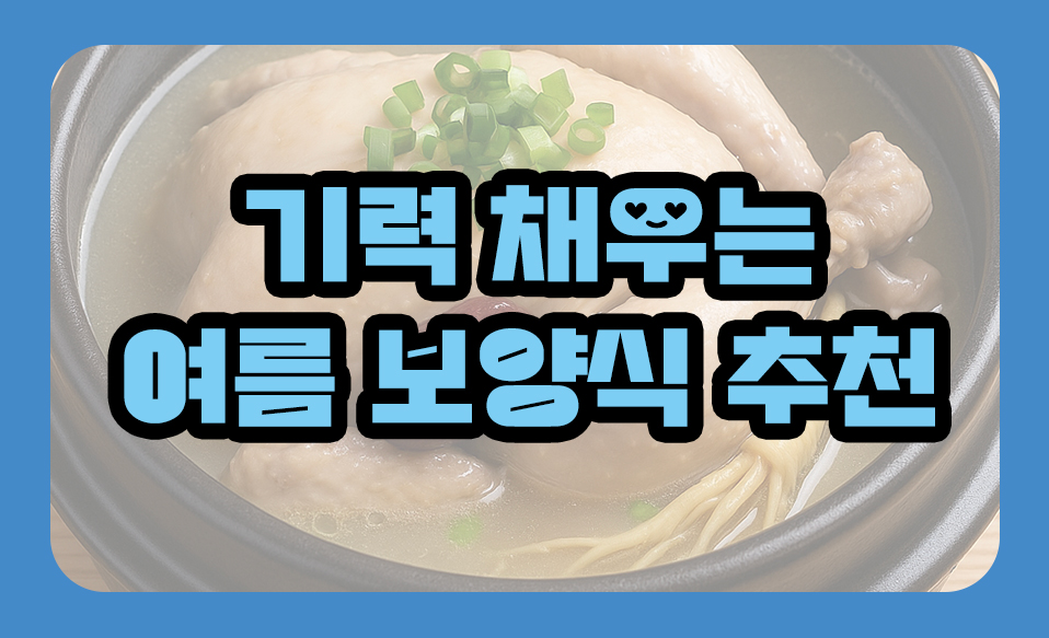 기력 채우는 여름 보양식 추천 TOP 6