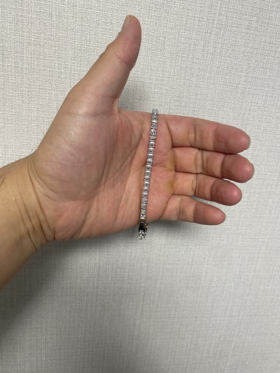 섹스토 써지컬스틸 스텐 남자 테니스팔찌 SEXTO 4X4 T Bracelet Silver tennis