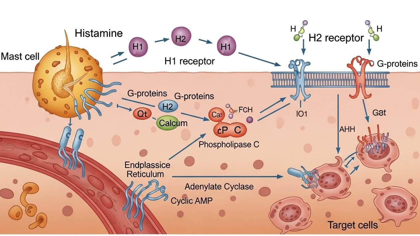 히스타민 불내증의 생리적 기전을 분석하는 생리학 연구