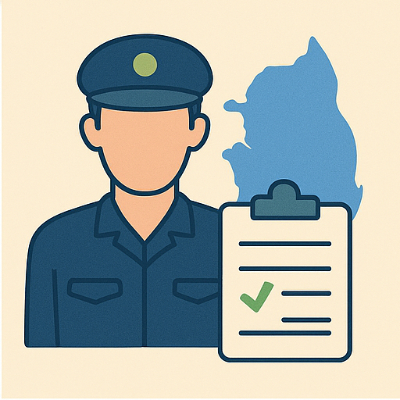 제복 입은 남성과 한반도 지도, 체크리스트로 구성된 대출 인포그래픽입니다.