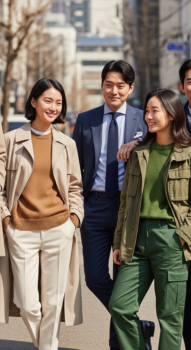 톤온톤 스타일링으로 깔끔하게 매치된 컬러 조합 예시