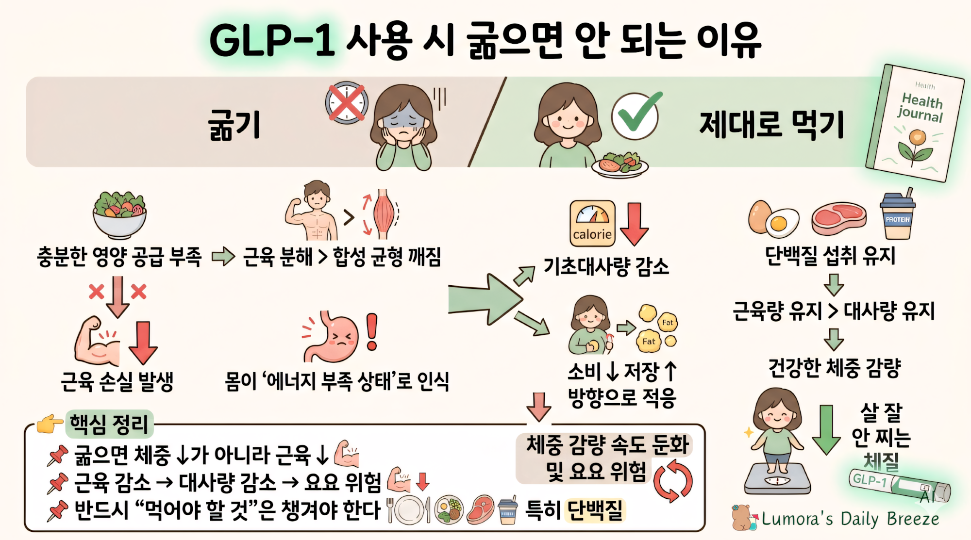 위고비,마운자로 치료시 굶으면 안되는 이유