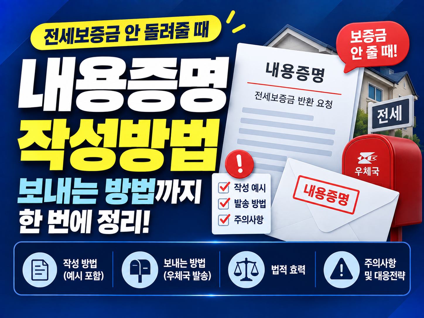 전세보증금 반환 내용증명 작성방법: 집주인이 보증금 안 줄 때 보내는 방법