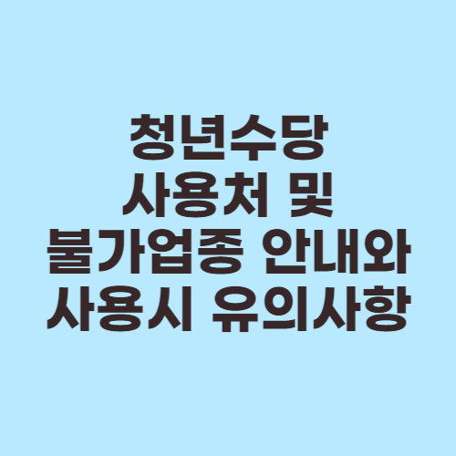 청년수당 불가업종